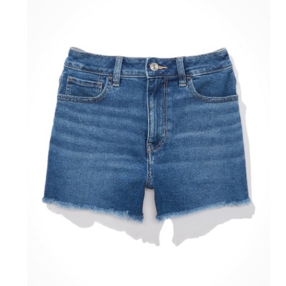 Stretch Denim Mom Shorts
